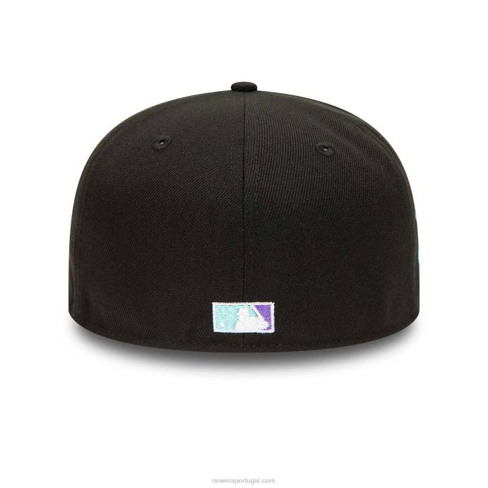 FFTN704 New Era boné New York Yankees preto e azul matiz 59fifty