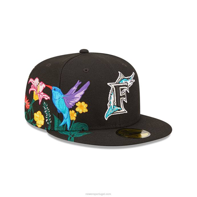 FFTN705 New Era boné justo florida marlins mlb blooming black 59fifty