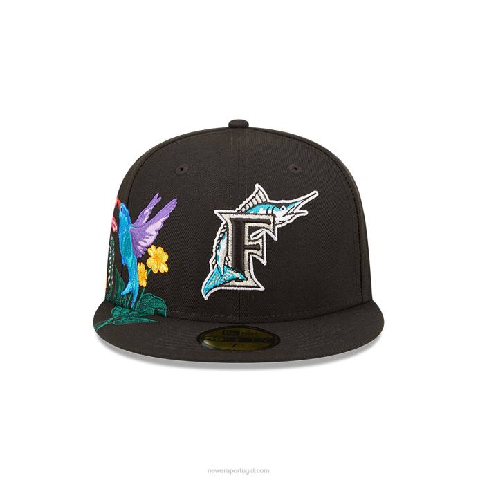 FFTN705 New Era boné justo florida marlins mlb blooming black 59fifty