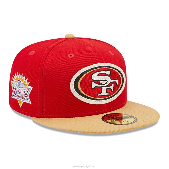 FFTN707 New Era san francisco 49ers ne letterman red 59fifty boné justo