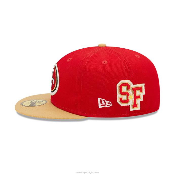 FFTN707 New Era san francisco 49ers ne letterman red 59fifty boné justo