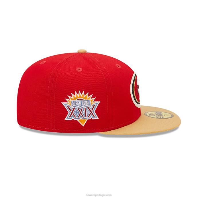 FFTN707 New Era san francisco 49ers ne letterman red 59fifty boné justo