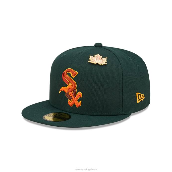 FFTN712 New Era boné chicago white sox folhoso verde escuro 59fifty