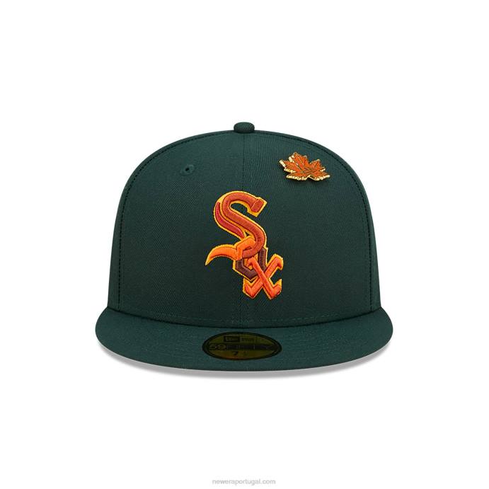 FFTN712 New Era boné chicago white sox folhoso verde escuro 59fifty