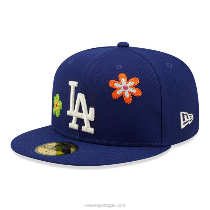 FFTN714 New Era boné justo la dodgers mlb flor azul 59fifty
