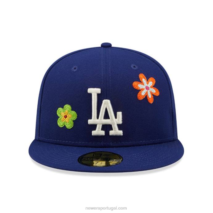 FFTN714 New Era boné justo la dodgers mlb flor azul 59fifty