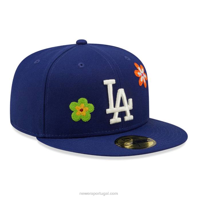 FFTN714 New Era boné justo la dodgers mlb flor azul 59fifty
