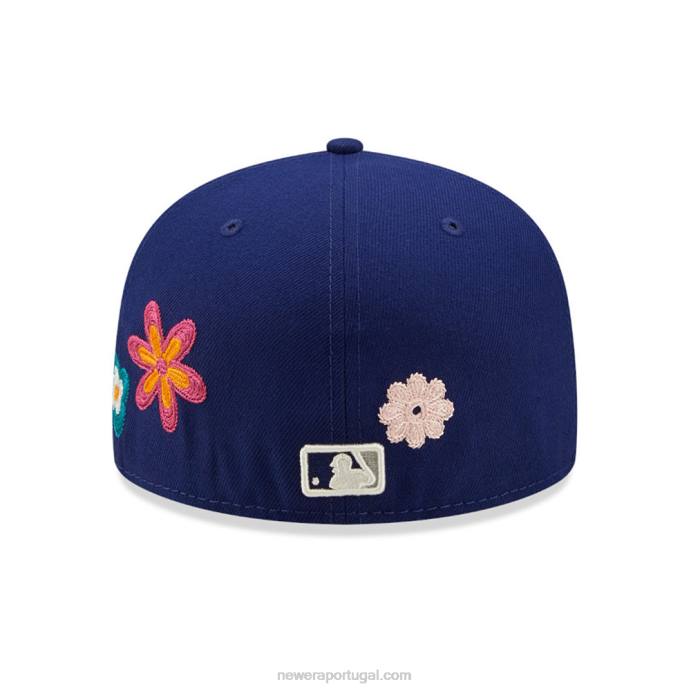 FFTN714 New Era boné justo la dodgers mlb flor azul 59fifty