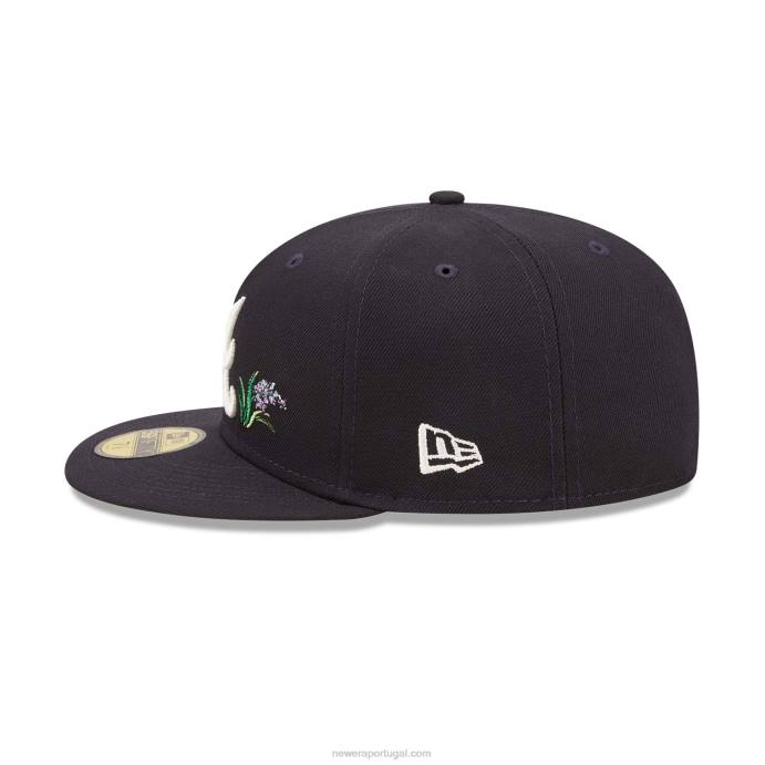 FFTN715 New Era Boné 59fifty azul marinho aquarela do Atlanta Braves