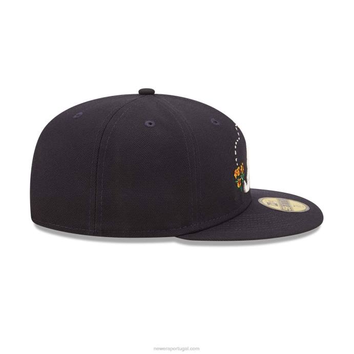 FFTN715 New Era Boné 59fifty azul marinho aquarela do Atlanta Braves