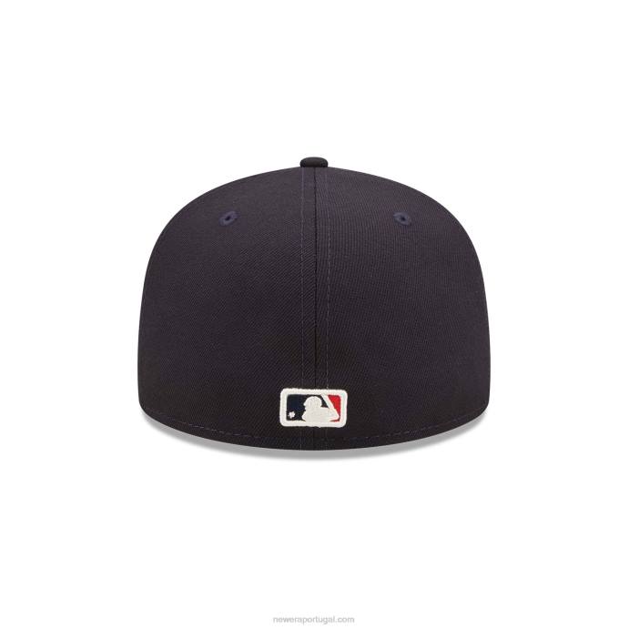 FFTN715 New Era Boné 59fifty azul marinho aquarela do Atlanta Braves