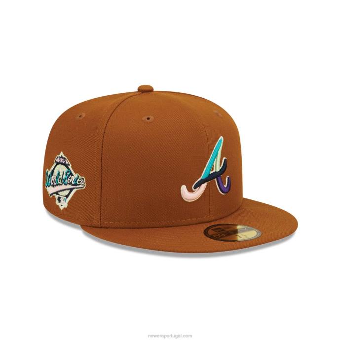 FFTN716 New Era Boné 59fifty vintage floral do Atlanta Braves
