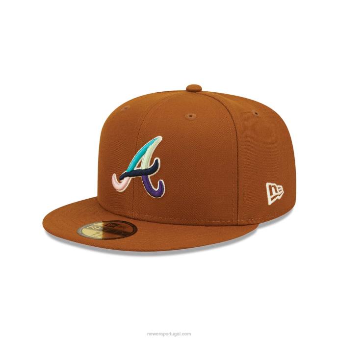 FFTN716 New Era Boné 59fifty vintage floral do Atlanta Braves