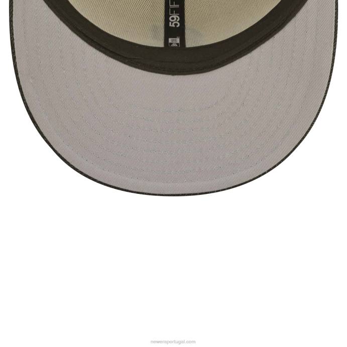 FFTN717 New Era seattle mariners mlb preto denim chrome white 59fifty boné justo