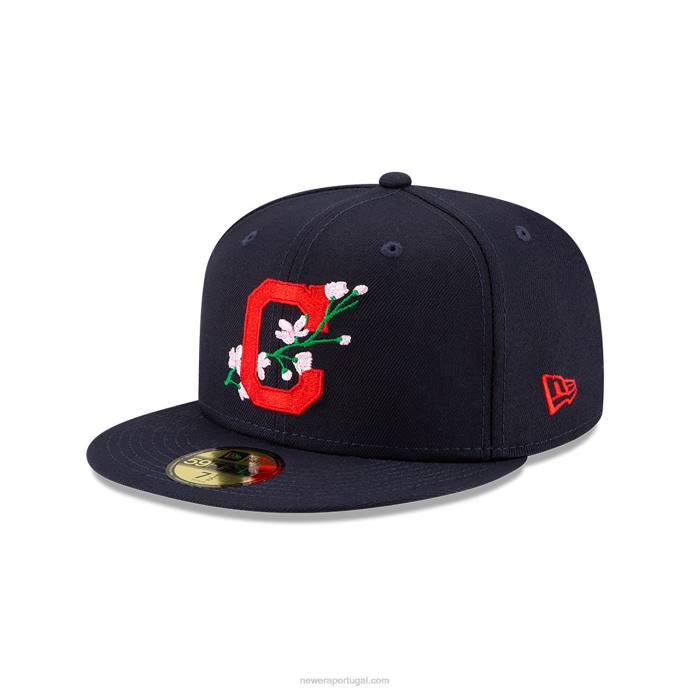 FFTN719 New Era boné justo cleveland Guardians com patch bloom navy 59fifty