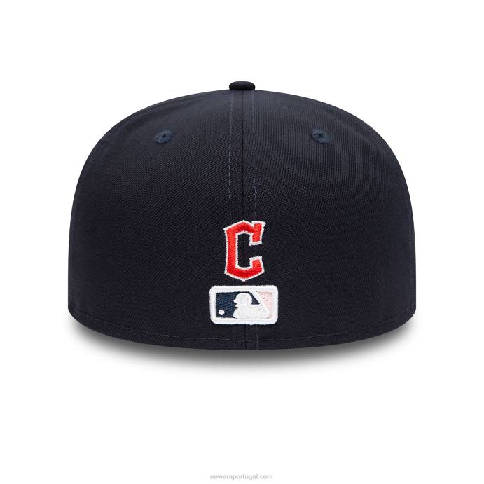 FFTN719 New Era boné justo cleveland Guardians com patch bloom navy 59fifty