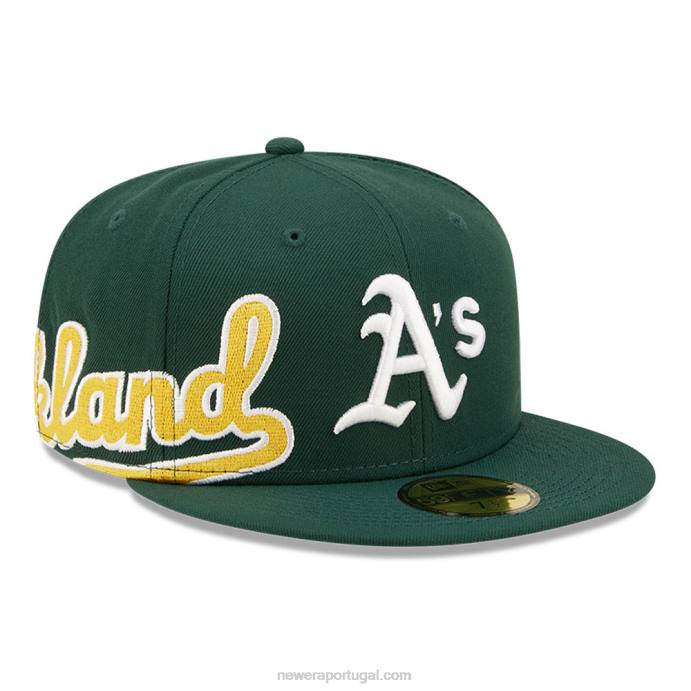 FFTN722 New Era Boné Oakland Athletics MLB Side Split Green 59Fifty