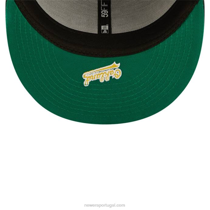 FFTN722 New Era Boné Oakland Athletics MLB Side Split Green 59Fifty