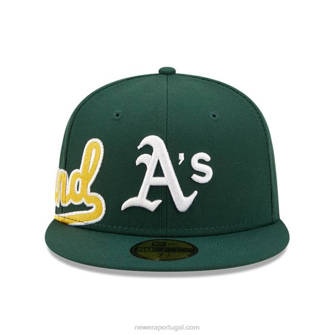 FFTN722 New Era Boné Oakland Athletics MLB Side Split Green 59Fifty