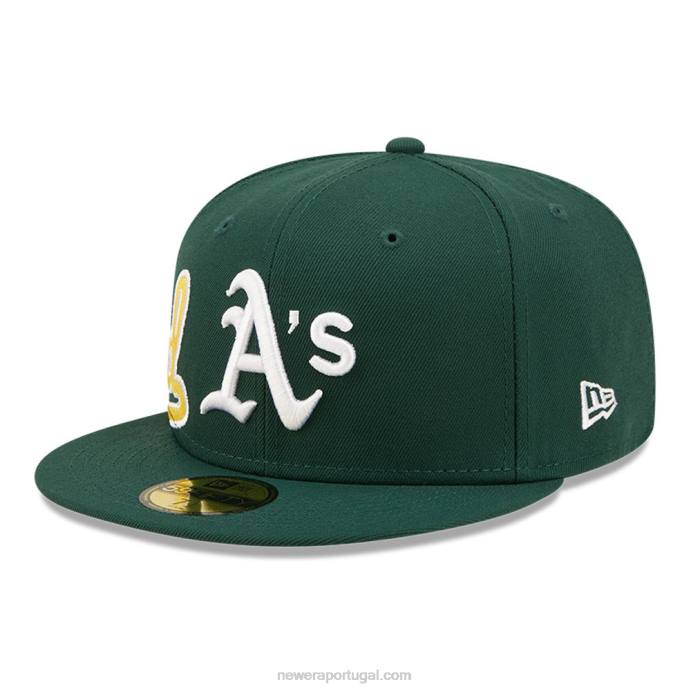 FFTN722 New Era Boné Oakland Athletics MLB Side Split Green 59Fifty