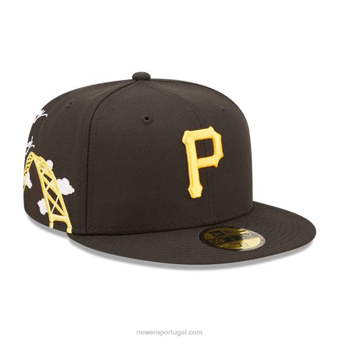 FFTN727 New Era boné justo pittsburgh pirates mlb cloud black 59fifty