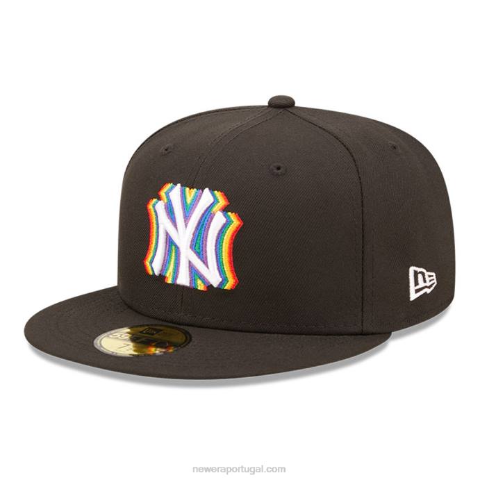 FFTN728 New Era boné New York Yankees mlb preto prismático 59fifty
