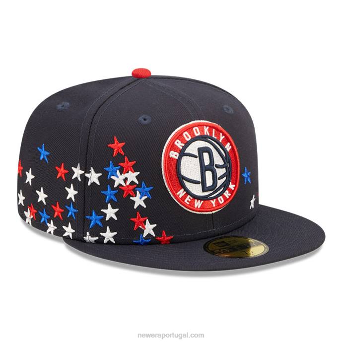 FFTN729 New Era brooklyn nets boné nba americana navy 59fifty ajustado