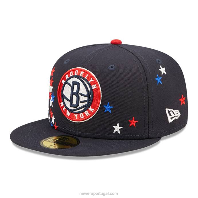 FFTN729 New Era brooklyn nets boné nba americana navy 59fifty ajustado