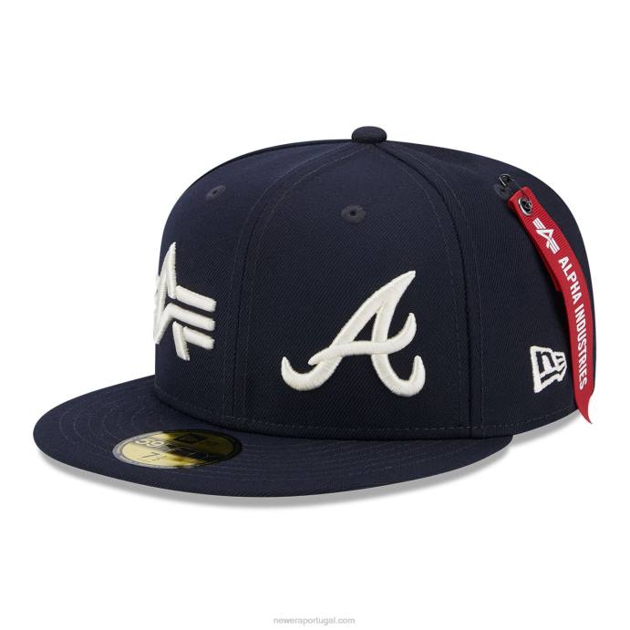 FFTN735 New Era Boné Atlanta Braves Alpha Industries X MLB Navy 59Fifty
