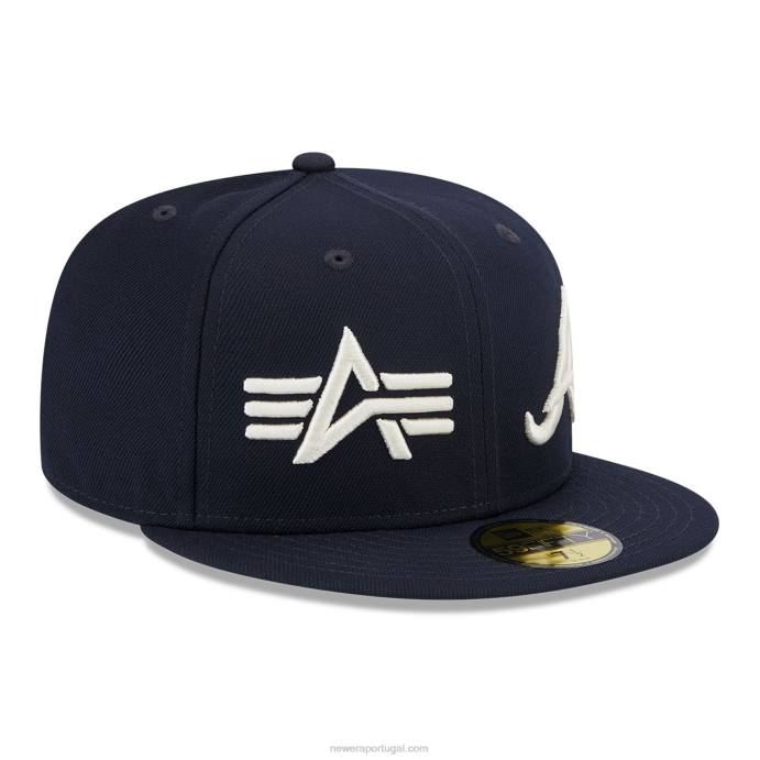 FFTN735 New Era Boné Atlanta Braves Alpha Industries X MLB Navy 59Fifty