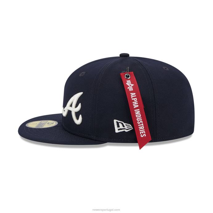 FFTN735 New Era Boné Atlanta Braves Alpha Industries X MLB Navy 59Fifty
