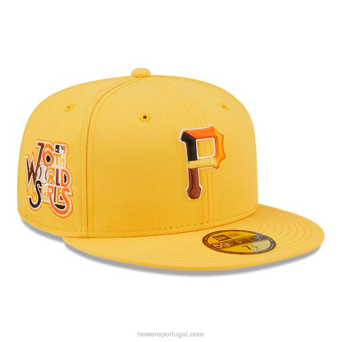 FFTN736 New Era boné justo pittsburgh pirates mlb borboleta amarelo 59fifty