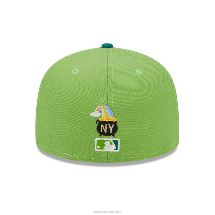 FFTN737 New Era boné verde 59fifty com raia de sorte do new york yankees