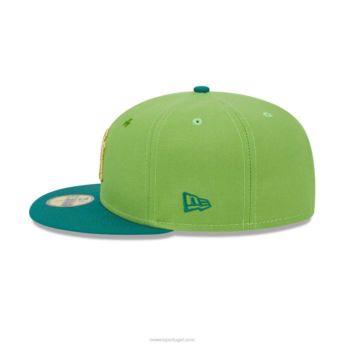 FFTN737 New Era boné verde 59fifty com raia de sorte do new york yankees