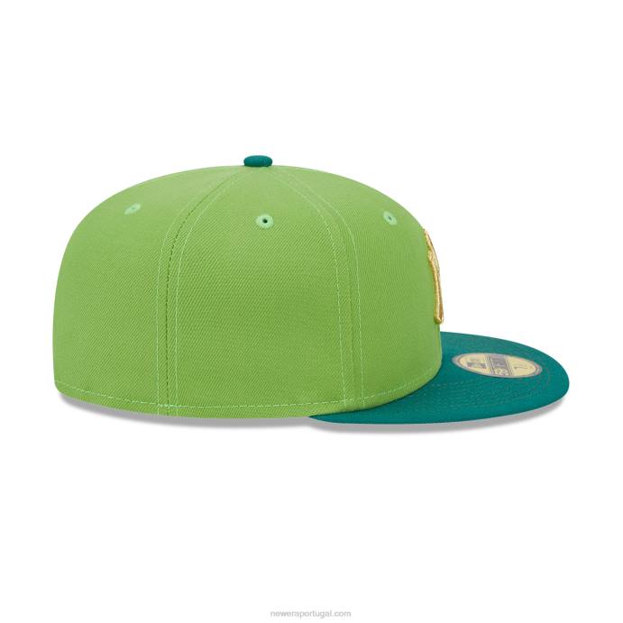 FFTN737 New Era boné verde 59fifty com raia de sorte do new york yankees