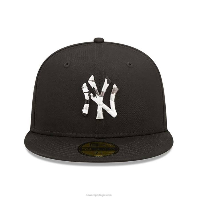 FFTN738 New Era boné New York Yankees monocamo com enchimento preto 59fifty