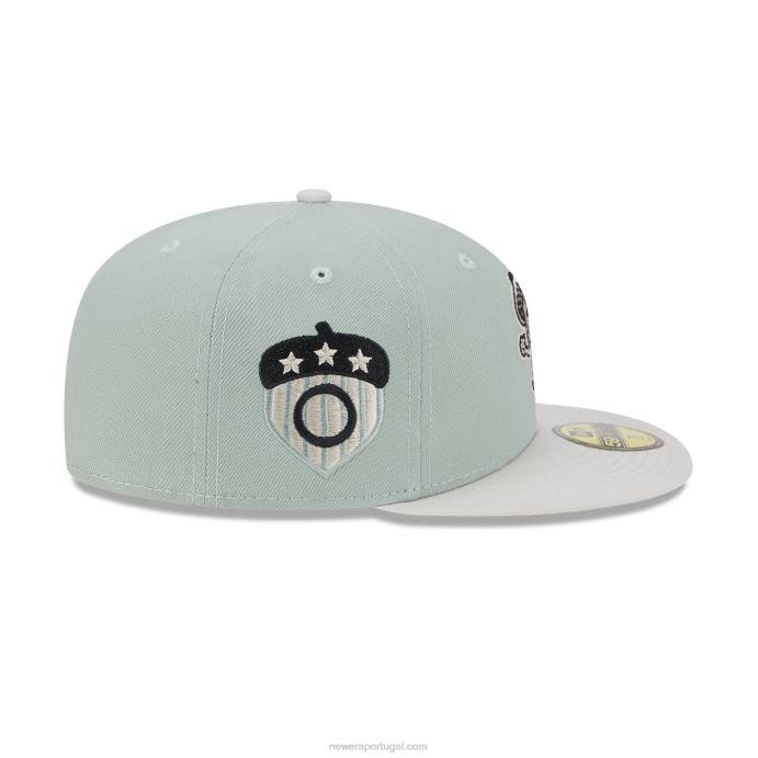 FFTN740 New Era boné Oakland Oaks Hometown Roots Verde 59Fifty