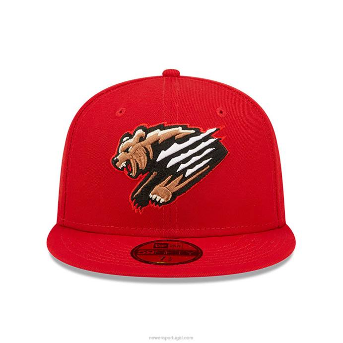 FFTN741 New Era boné fresno grizzlies milb vermelho 59fifty ajustado