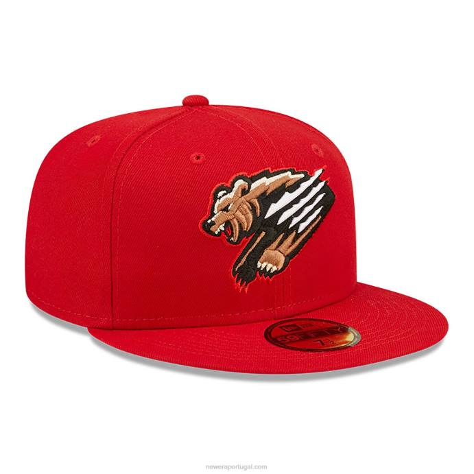 FFTN741 New Era boné fresno grizzlies milb vermelho 59fifty ajustado