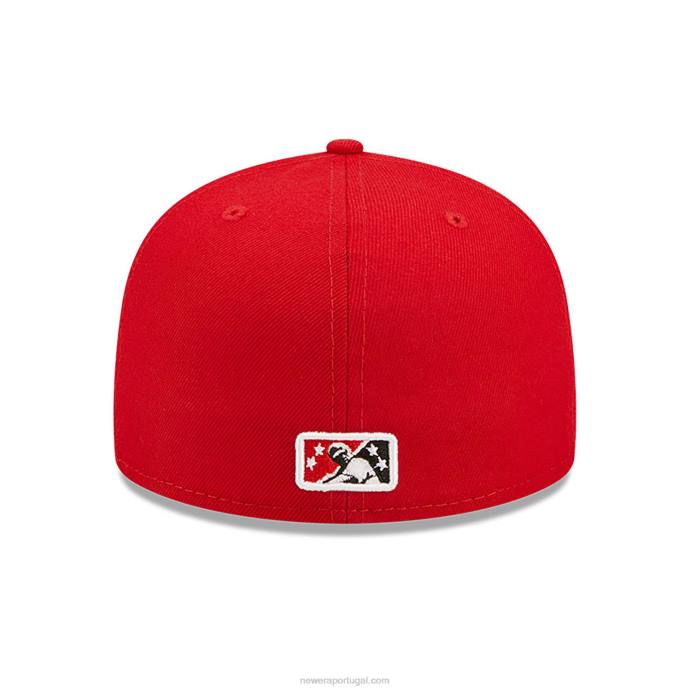 FFTN741 New Era boné fresno grizzlies milb vermelho 59fifty ajustado