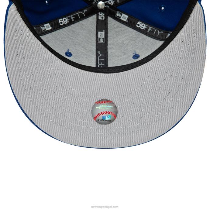 FFTN746 New Era new york mets boné azul 59fifty com logotipo duplo