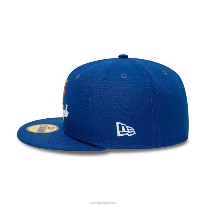 FFTN746 New Era new york mets boné azul 59fifty com logotipo duplo