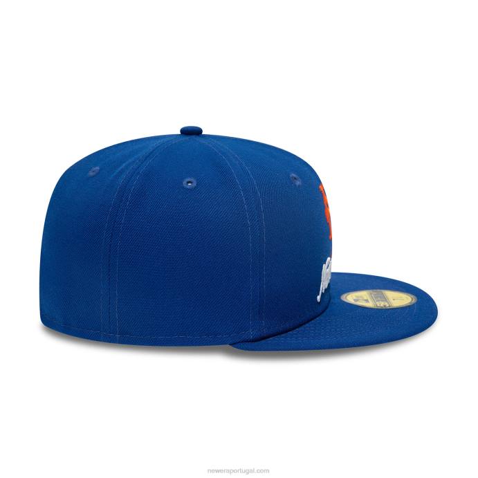 FFTN746 New Era new york mets boné azul 59fifty com logotipo duplo