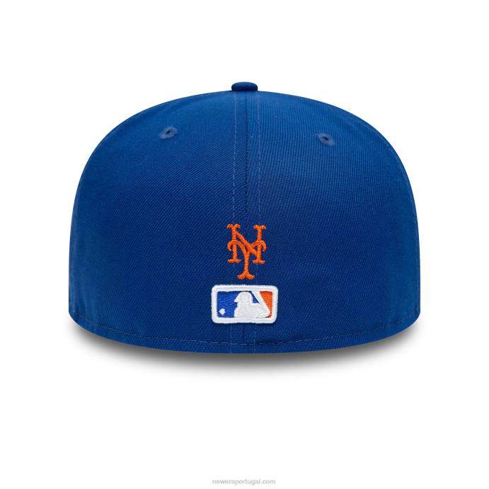 FFTN746 New Era new york mets boné azul 59fifty com logotipo duplo