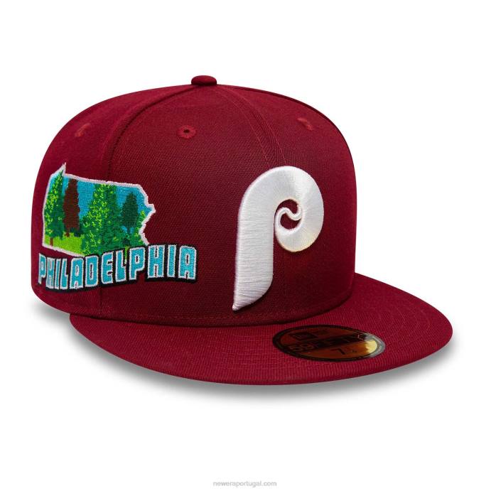 FFTN747 New Era boné justo philadelphia phillies stateview vermelho 59fifty