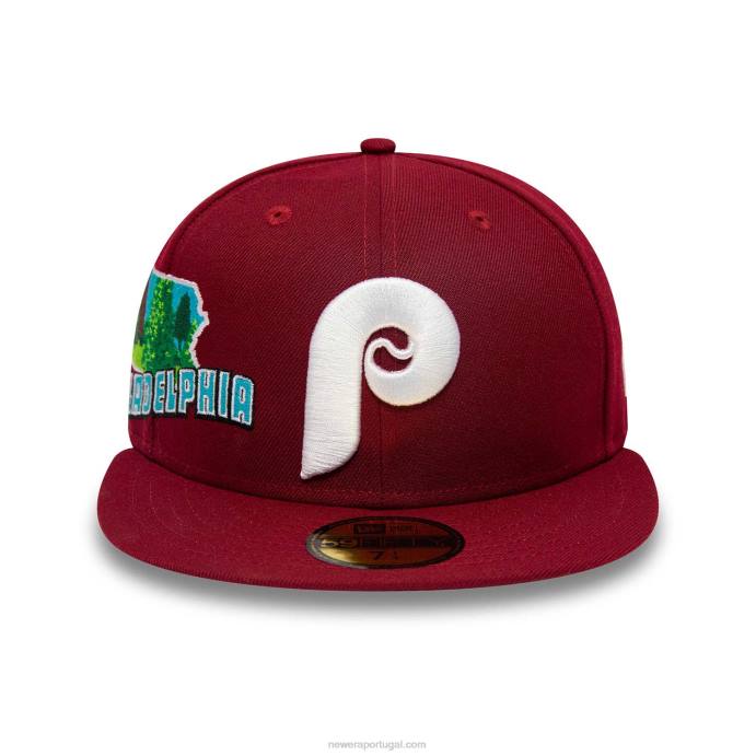 FFTN747 New Era boné justo philadelphia phillies stateview vermelho 59fifty