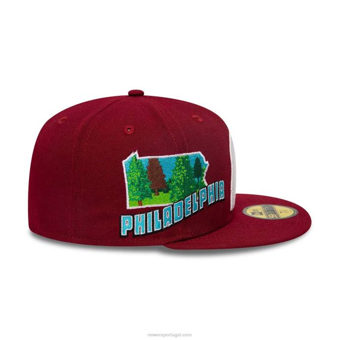 FFTN747 New Era boné justo philadelphia phillies stateview vermelho 59fifty