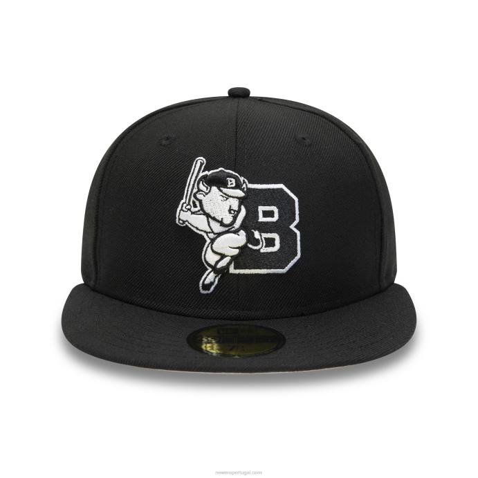 FFTN748 New Era boné buffalo bisons milb preto e branco 59fifty