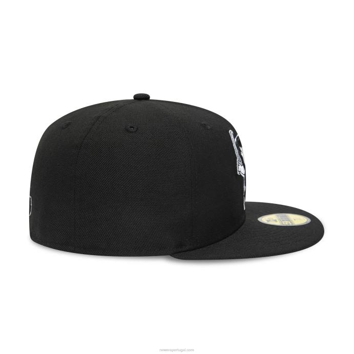 FFTN748 New Era boné buffalo bisons milb preto e branco 59fifty