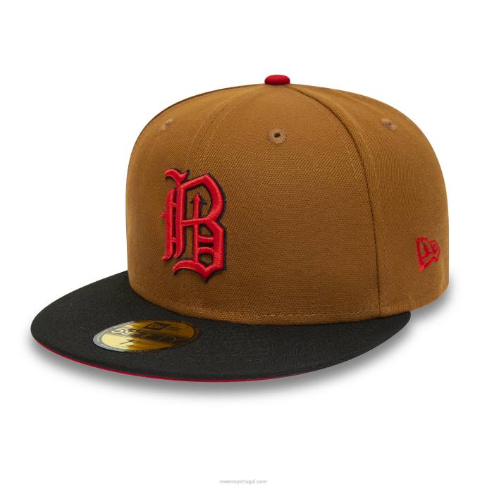 FFTN749 New Era boné birmingham barons milb brown 59fifty ajustado